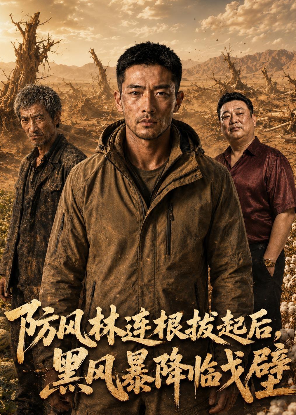 防风林连根拔起后，黑风暴降临戈壁